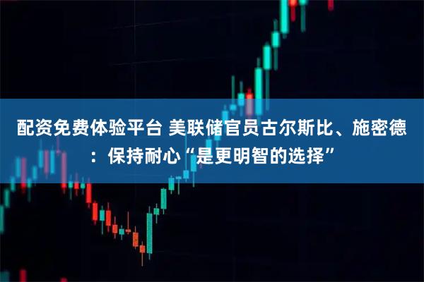 配资免费体验平台 美联储官员古尔斯比、施密德：保持耐心“是更明智的选择”